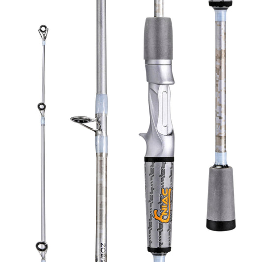 Sougayilang Fishing Pole, IM6 Graphite Spinning Rod & Casting Rod - Two Pieces, SuperPolymer Handle Fishing Rod for Bass Fishing - Casting- 6'0"
