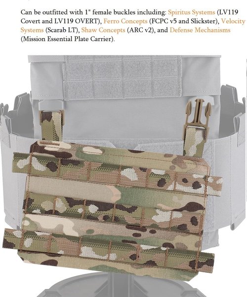 GYDEHUTJ Molle Placard Hoop and Loop Front Flap Hanging Panel for Tactical Chest Rig Huntting Vest Plate Carriers