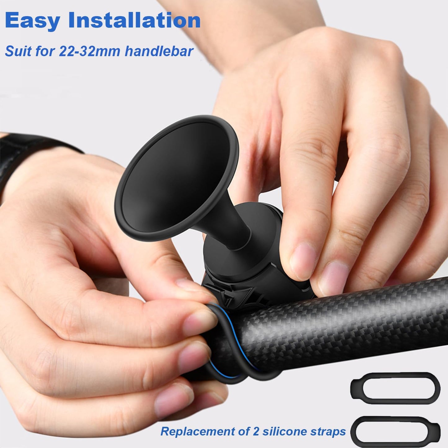 AaiLucky Electric Bike Horn, 120dB Loud Bicycle Horn, Electronic Bicycle Bells for Adults/Kids Bike/Scooter/Ebike, 300mAh Battery Operated, Waterproof