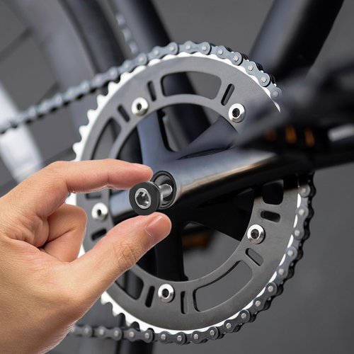 Darlingao 4 Pcs Bike Hex Crank Arm Fixing Bolts, Crank Arm Bolt 8mm, Bike Crank Bolts, Bicycle Crank Screw, Bike Crankset Bolt, Bicycle Bottom Bracket Axle Bolts for Bicycle Square Hole M8