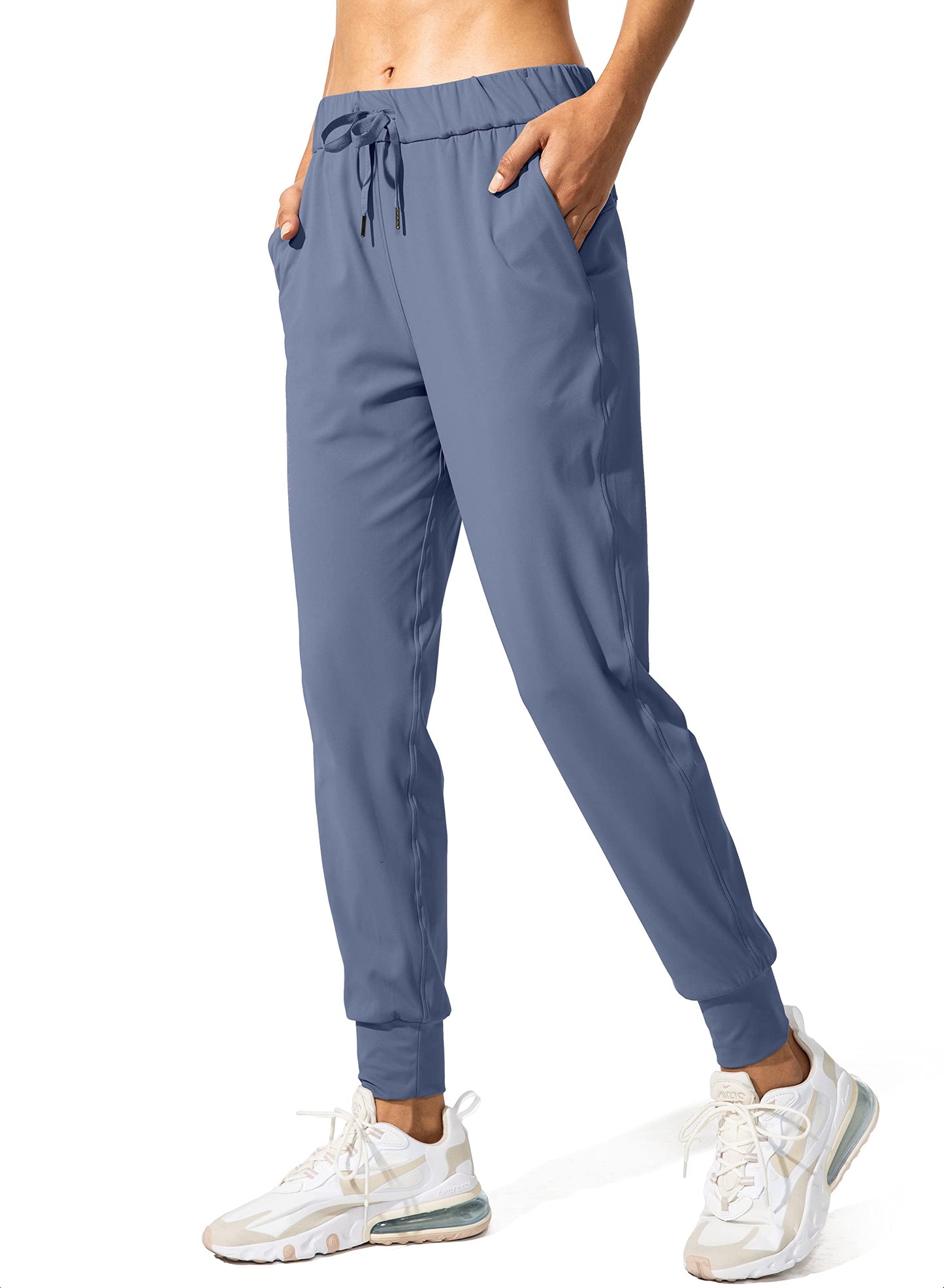 SANTINY Women's Joggers Pants Pockets Drawstring Running Sweatpants for Women Lounge Workout Jogging(Slate Blue_M)