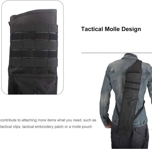 KRATARC Archery Multi-Function Back Arrow Quiver with Molle System Shoulder Arrows Holder Hanged Target Shooting Quiver for Arrows