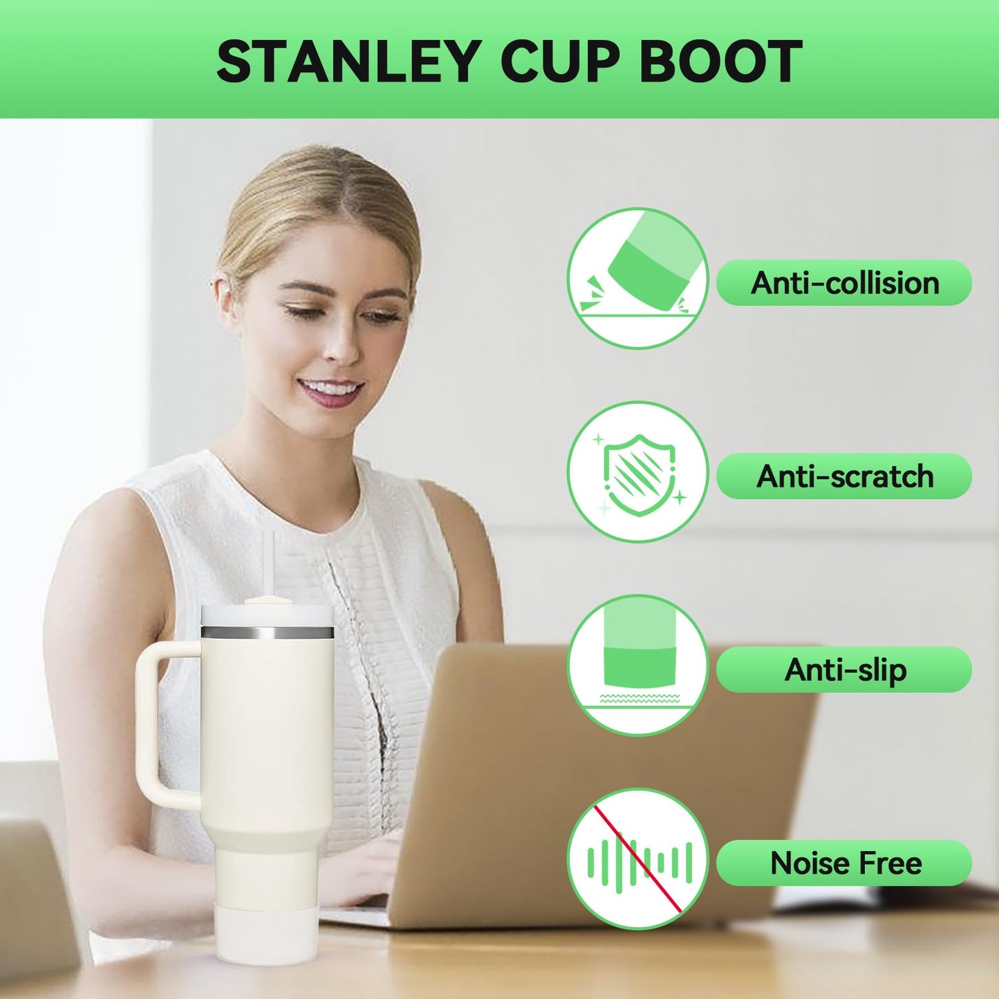 PICcircuit 2PCS for Stanley Boot, Silicone Bottom for Quencher Adventure 40oz 30oz IceFlow 20oz 30oz Bottle&for Hydroflask Tumbler 12-24oz for Stanley Cup Accessories Avoid Scratches&Noise