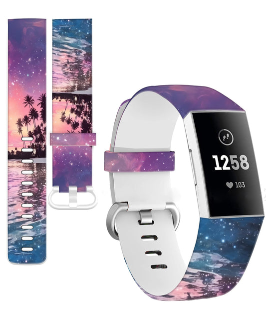 ALTEKO Bands Compatible with Charge 4 / Charge 3 / Charge 3 SE for Women Men, Soft Silicone Sport Replacement Band, Cute Wristbands Strap Fitness Sport Band, Sea Forest