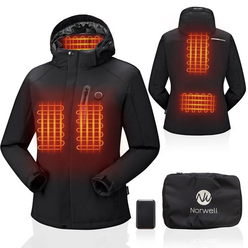 Norwell Women and Girls Heated Jacket Hood with Battery Pack, Women Hand Warmer with Pocket Winter Warm Heated Jackets(XXL)