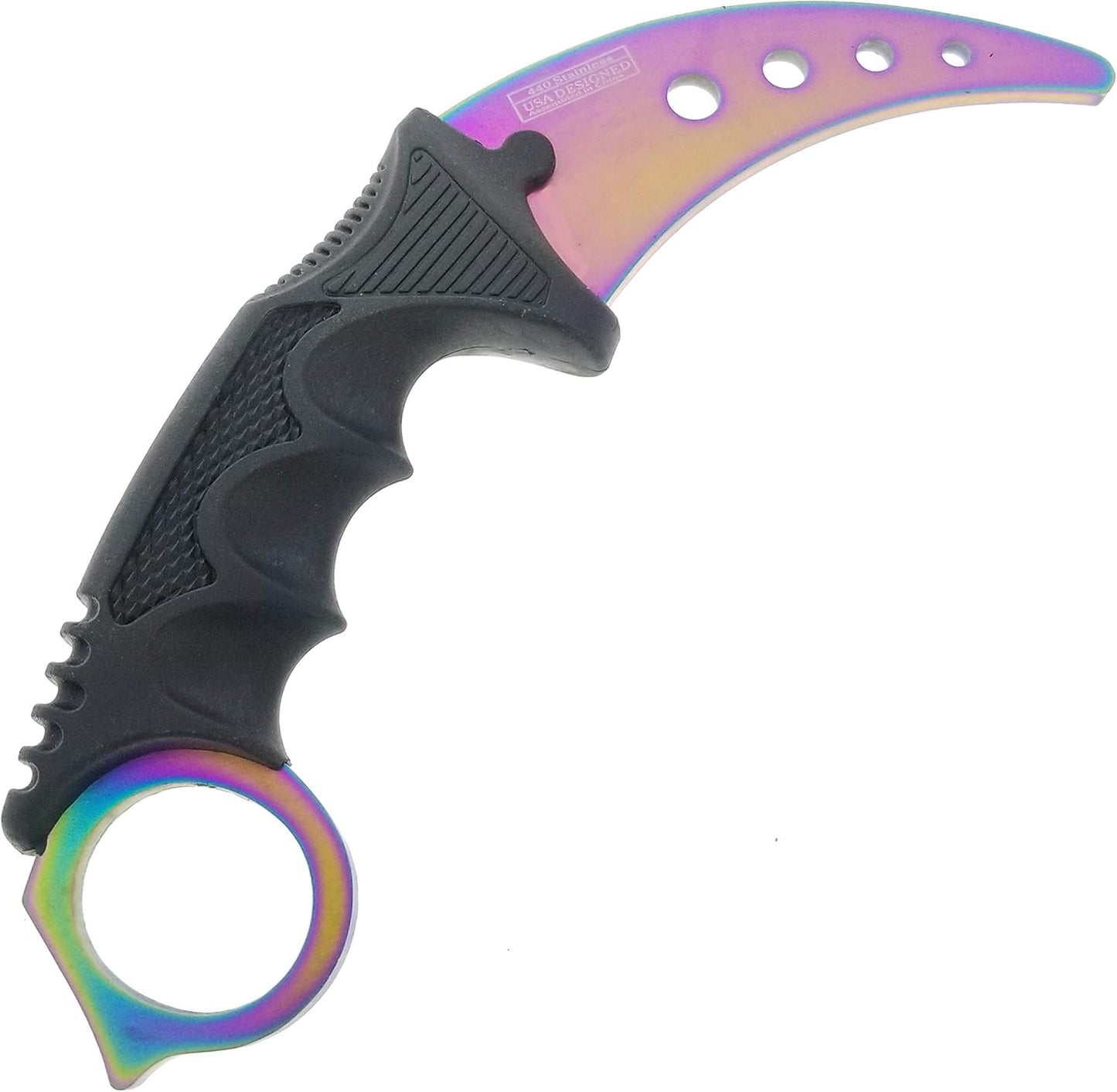 Falcon 7.5" Tactical Fixed Blade Training, No Edge. For Training Purpose Only (Black)