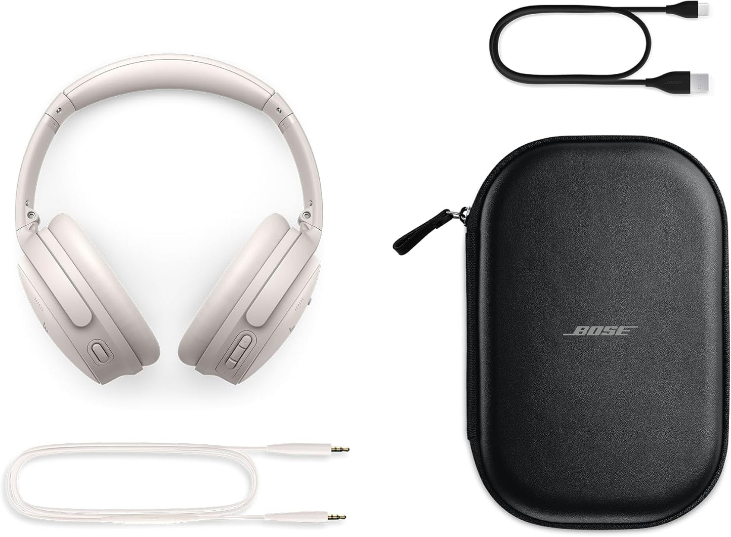 Bose QuietComfort Bluetooth Headphones, Wireless Headphones with Active Over Ear Noise Cancelling and Mic, Deep Bass, Up to 24 Hours of Playtime, Sandstone