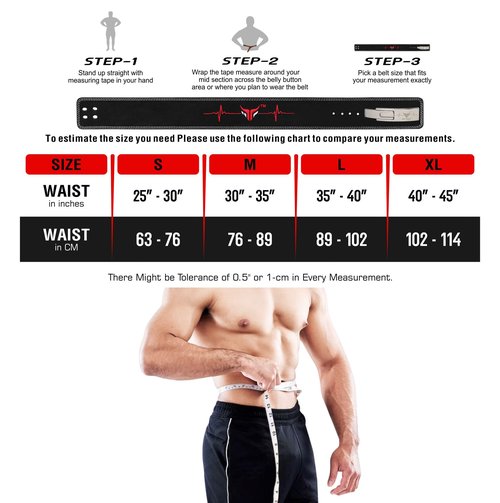 Mytra Fusion Gym Belt with Lever Buckle Weight Lifting Belt for Men and Women 4" wide Genuine Leather Powerlifting Belt for Gym, Training, Weightlifting, Bodybuilding Fitness and Workout (M, Black)