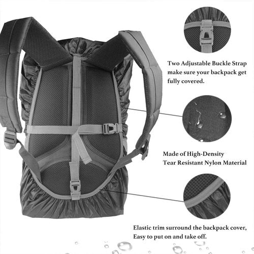 Frelaxy Waterproof Backpack Rain Cover, 10000mm Waterproof Level, Upgraded Ultra-Strong Multilayer Structure, Antislip Cross Buckle Strap, Ultralight Compact Portable, for Hiking, Camping, Traveling