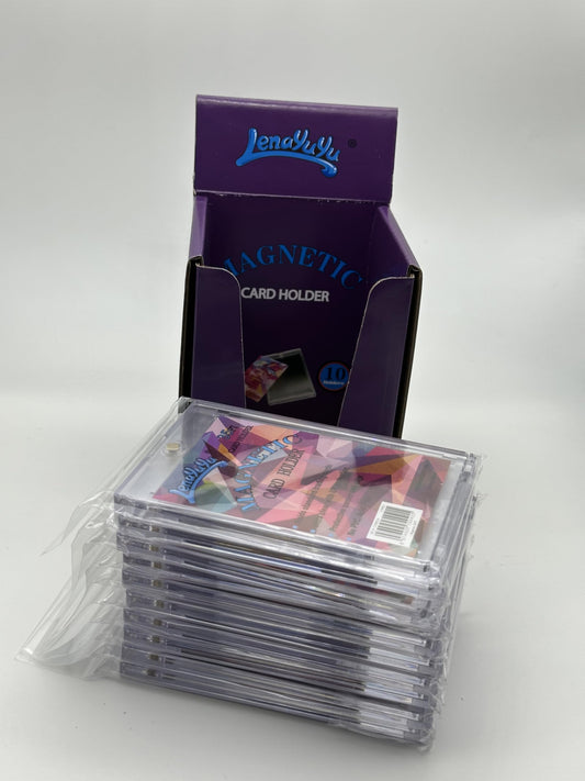 Lenayuyu Pack of 10 One Touch Magnetic Card-Holders,35pt Magnetic Card Holder Cases 10ct,Sized to fit Standard Size Cards Storage and Display, Protect Sports Cards, Baseball Cards, Sports Memorabilia