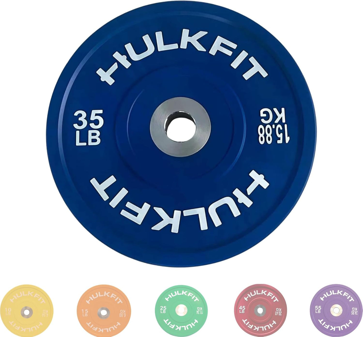 HulkFit 2-inch Sport Series Olympic Weight Plates Bumper Plates for Barbell Weightlifting Strength Training with Shock Absorbing Low Bounce Technology - Black & Multicolor