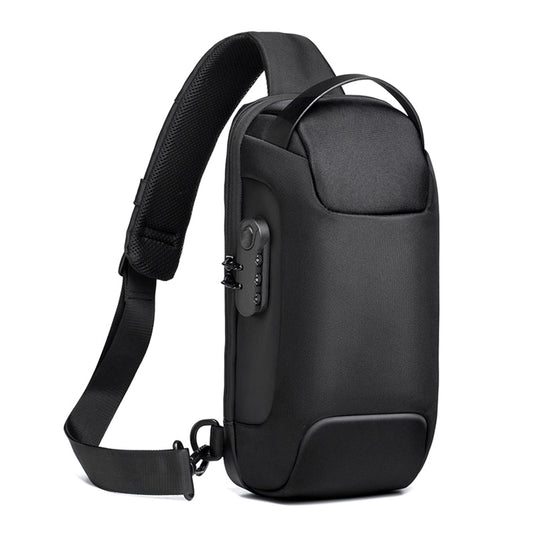 FANDARE Anti-Theft Sling Bag Chest Shoulder Backpack Crossbody Bags for Men Women Cover Pack Hiking Small Rucksack with USB Charging Port for Business Travel Hiking Bicycle Sport Gym Pack Black