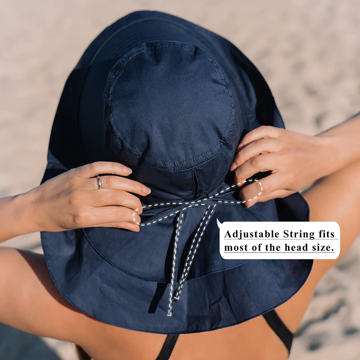 3 Pack Womens Ponytail Sun Hat with Neck Flap Wide Brim UV Protection Bucket Hat Summer Beach Fishing Hiking Garden UPF 50+ (3 Pack-Dark Grey＆Light Grey＆Beige)