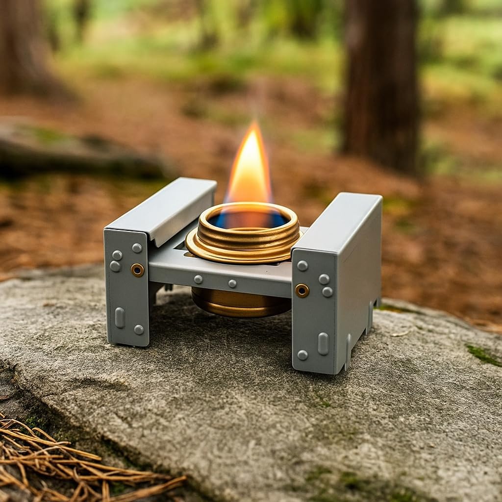 Folding Stove, 95 x 75mm Solid Fuel Camping Portable Stove Indoor Use Fuel Tablets Wood Burning Camp Stove for Outdoor Cooking Backpacking Emergency Stove