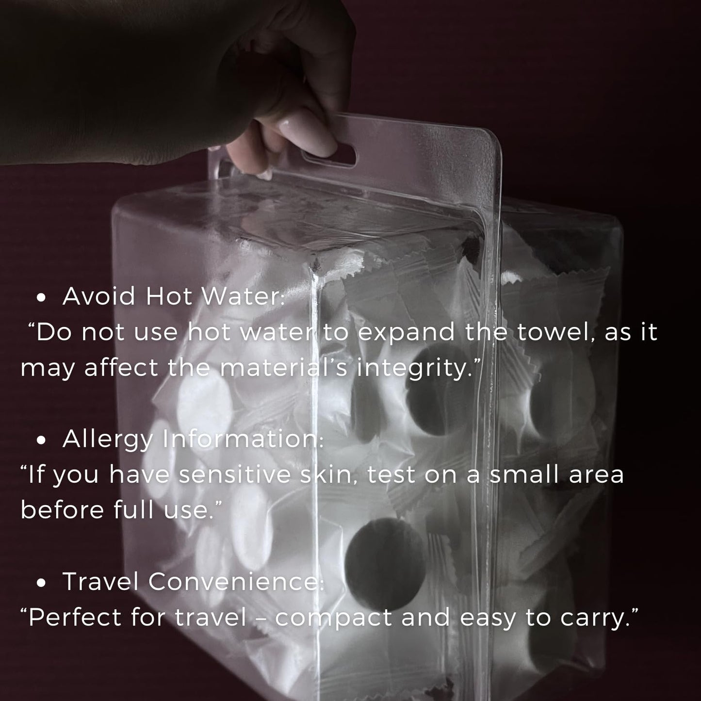 50 PCS｜(Compressed 0.9")(Expand11.8"*11.8")｜Compressed Towel｜Premium Disposable Washcloths ｜Travel｜Face ｜Hand Washing｜Extra soft ｜Thick Large｜Camping｜Hiking｜Backpacking｜Eco-Friendly｜