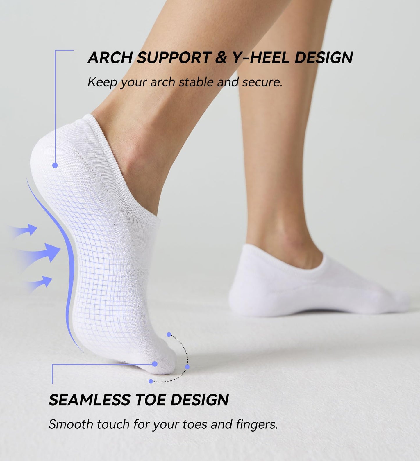 FITRELL No Show Socks Womens and Men - Athletic Cushioned Low Cut Ankle Socks Invisible Non-slip Liner, 3 Pairs Black+White+Grey, Large