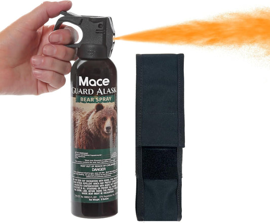 Mace Bear Spray - Guard Alaska Bear Deterrent & Self Defense Spray, 9.17 oz, 20ft Effective Range Up to 40ft, EPA Registered, Max Strength 20% OC, Great for Hiking, Camping, Hunting