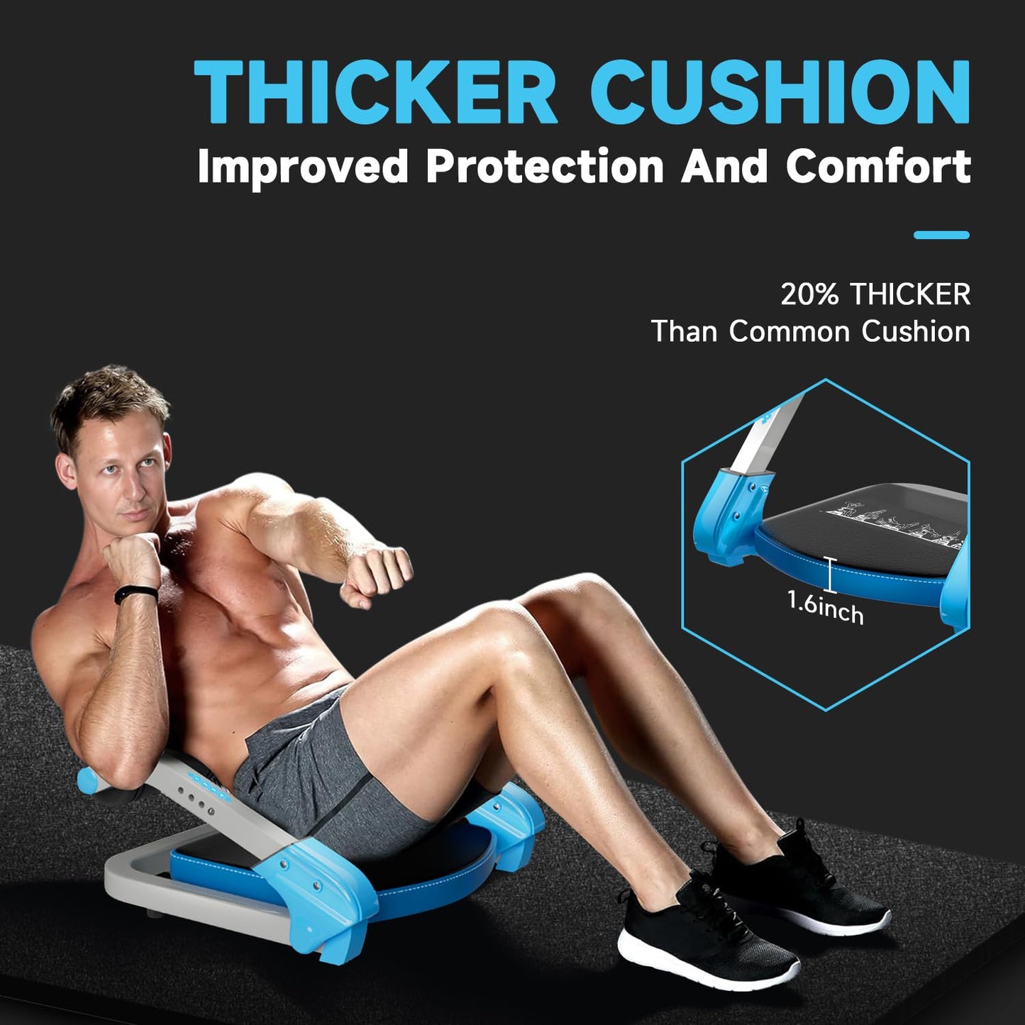 Ab Trainer/Crunch Machine, Ab Workout Equipment, 4 Adjustable Resistance, Sit Up Machine for Stomach Workout, 350 LBS Weight Capacity, Automatic Rebound,Fitness Equipment for Home