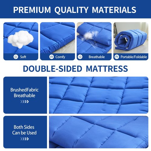 Cot Mattress Topper,Lightweight Cot pad,Quilted Cot Pads for Camping,Soft Comfortable Sleeping Cot Mattress Pad Only