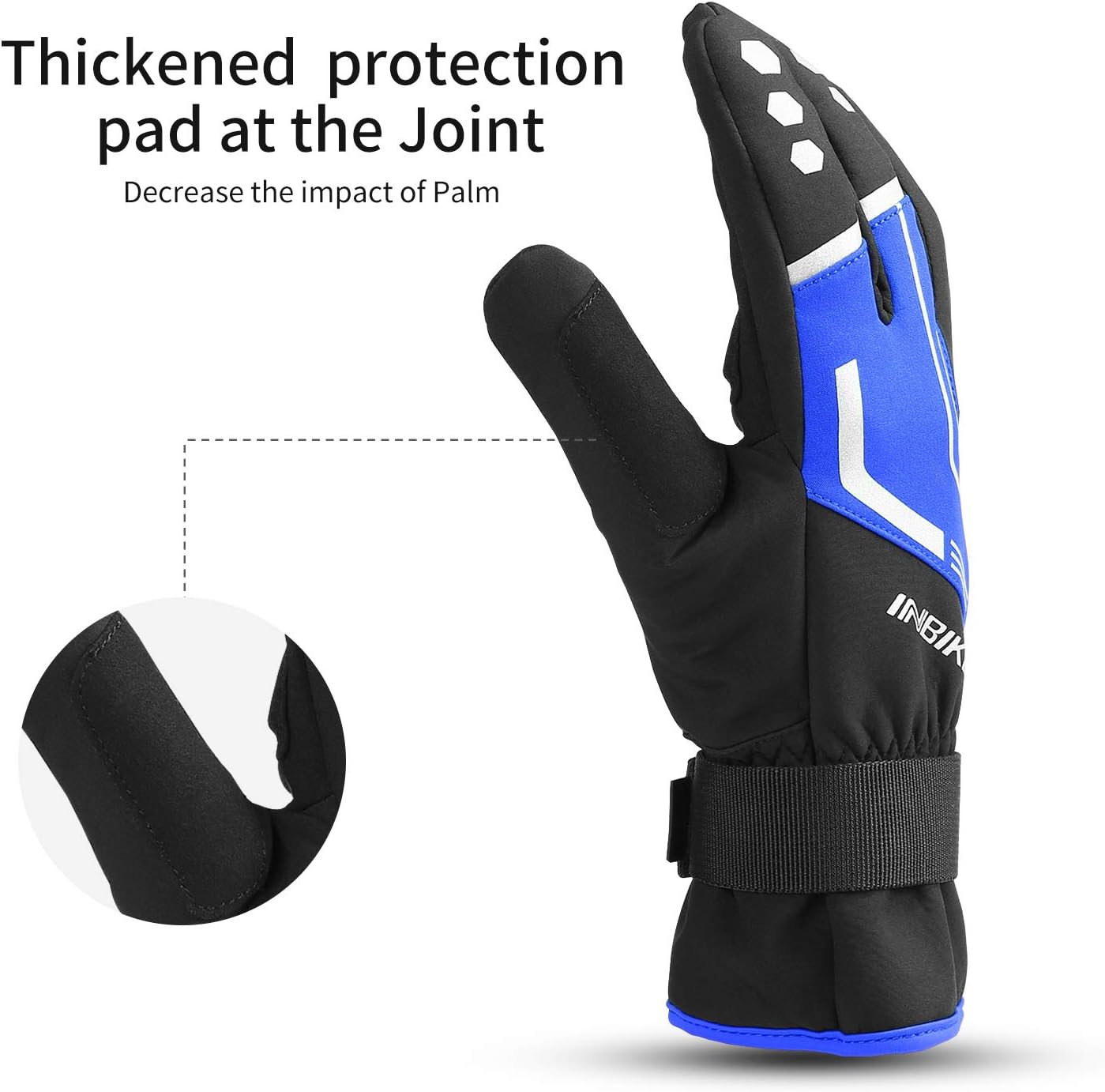 INBIKE Cycling Gloves for Men Winter Windproof Reflective Thermal Gel Pads Touch Screen