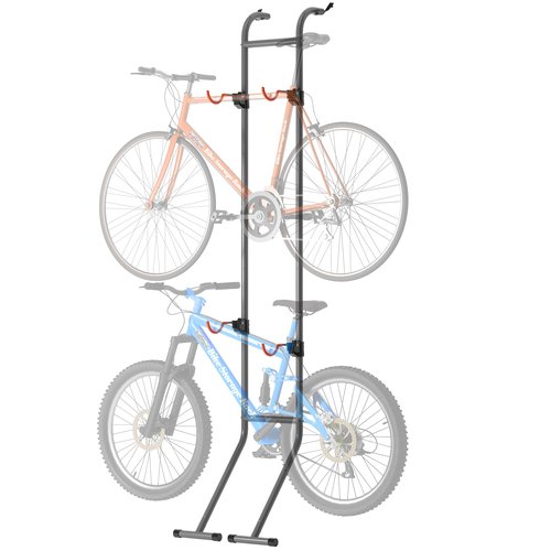 Suchtale 2 Bike Rack, Bicycle Rack, Bike Storage Rack for Garage, Gravity Bike Stand, Indoor Bike Organizer, Floor Vertical Bicycle Holder, Adjustable Wall Mount Cycle Hanger for Road Mountain Bikes