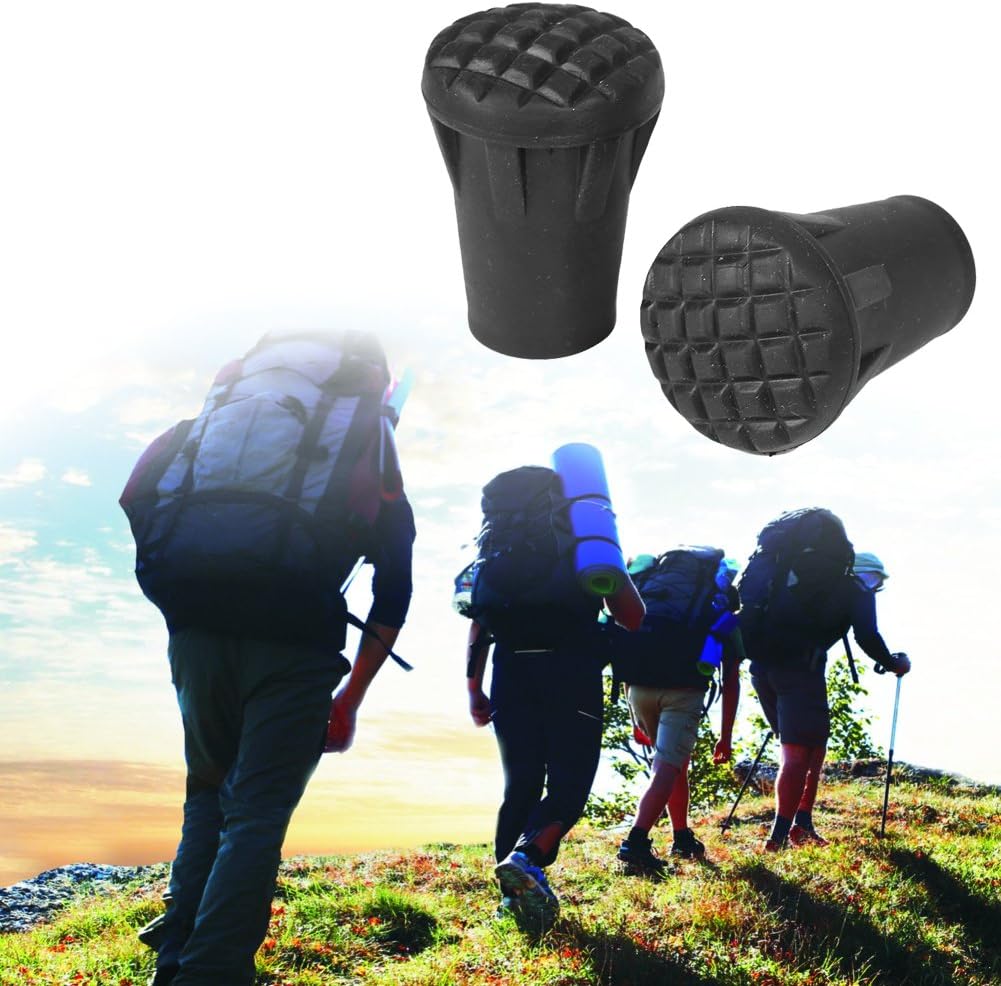 FILFEEL Hiking Stick, 6pcs/Set Replacement Outdoor Trekking Pole Tip End Walking Cover Protector