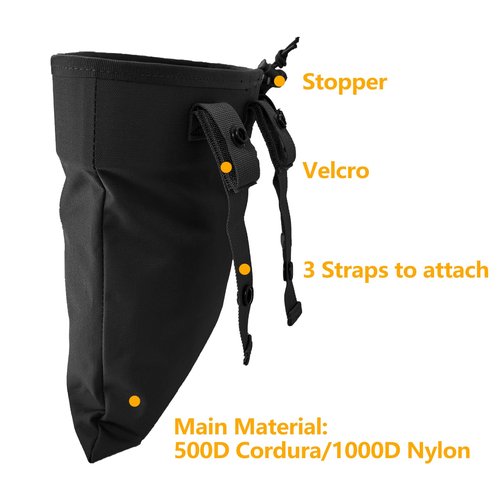 Tactical Bag for Foraging Airsoft Lightweight Molle Roll up Dump Pouch 500D Nylon Collection Pouch Mag Accessory Bag for Paintball Softair Hiking (BK)