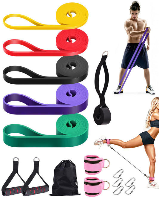 LAKXSF Pull Up Assistance Bands - Exercise Bands, Resistance Bands for Working Out, Physical Therapy, Body Stretching, and Strength Training, Pull Up Bands for Men and Women