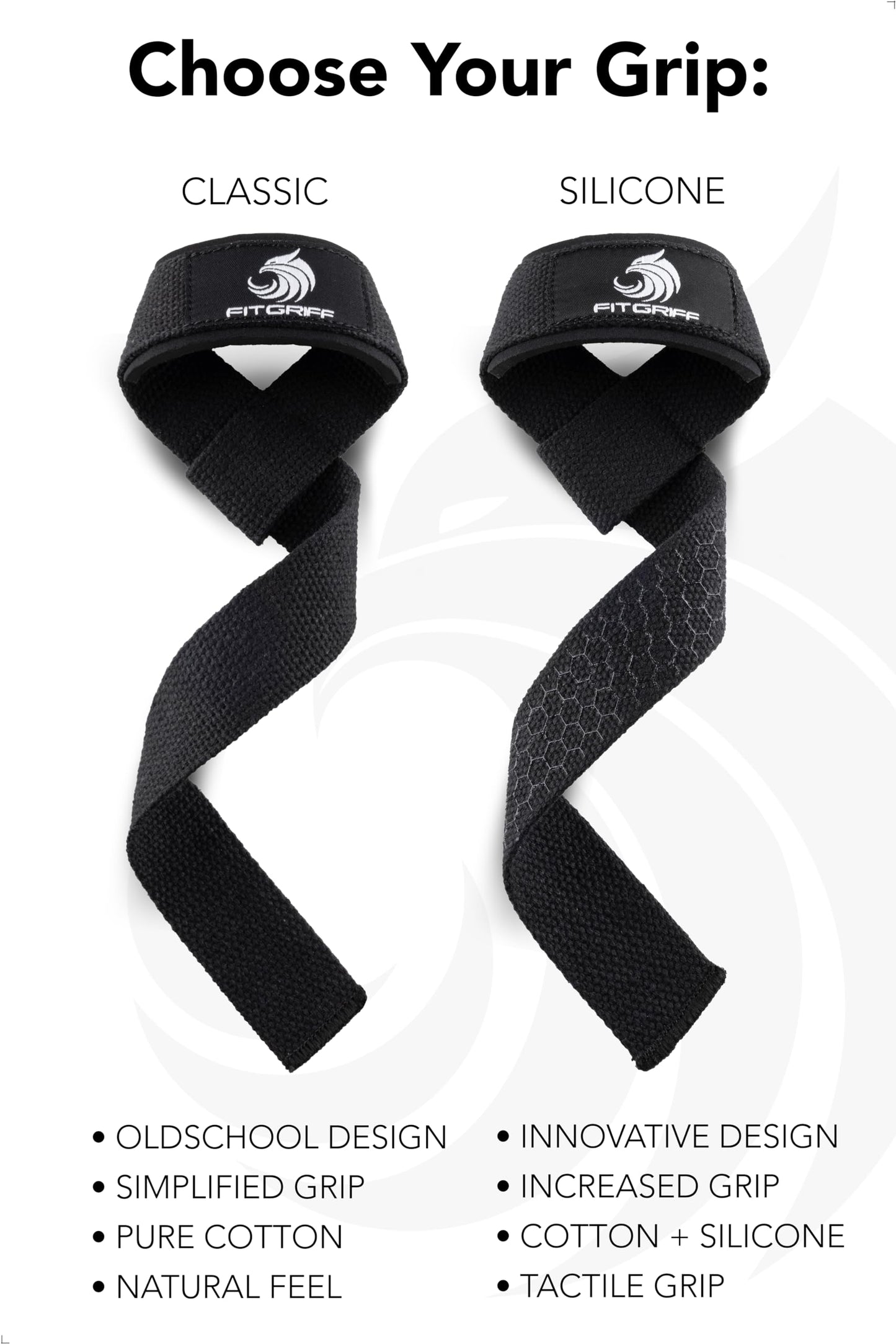 Fitgriff® Lifting Wrist Straps for Weightlifting, Gym, Deadlift, Workout (Made of Premium Cotton & Padded) - Men & Women (Standard, Sand (Silicone-Grip))