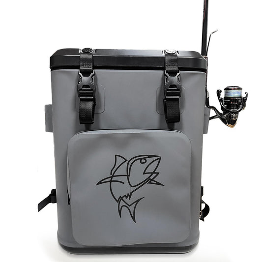 Fish Kill Bags Backpack Coolers Insulated Leak Proof, Fishing Backpack with Cooler Lightweight, Magnetic Closure Waterproof Durable for Camping & Hiking - Gray