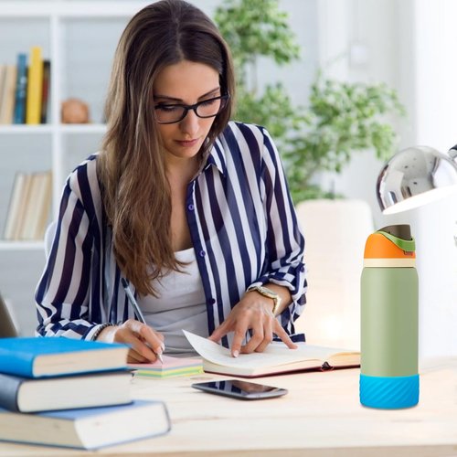 Silicone Boot for Owala 40 OZ Water Bottle, Boots Protector Sleeve Cover Bottom Bumper compatible with FreeSip Owala Water Bottles (Blue, 9 CM Boot Fits Owala 40 OZ Bottle)