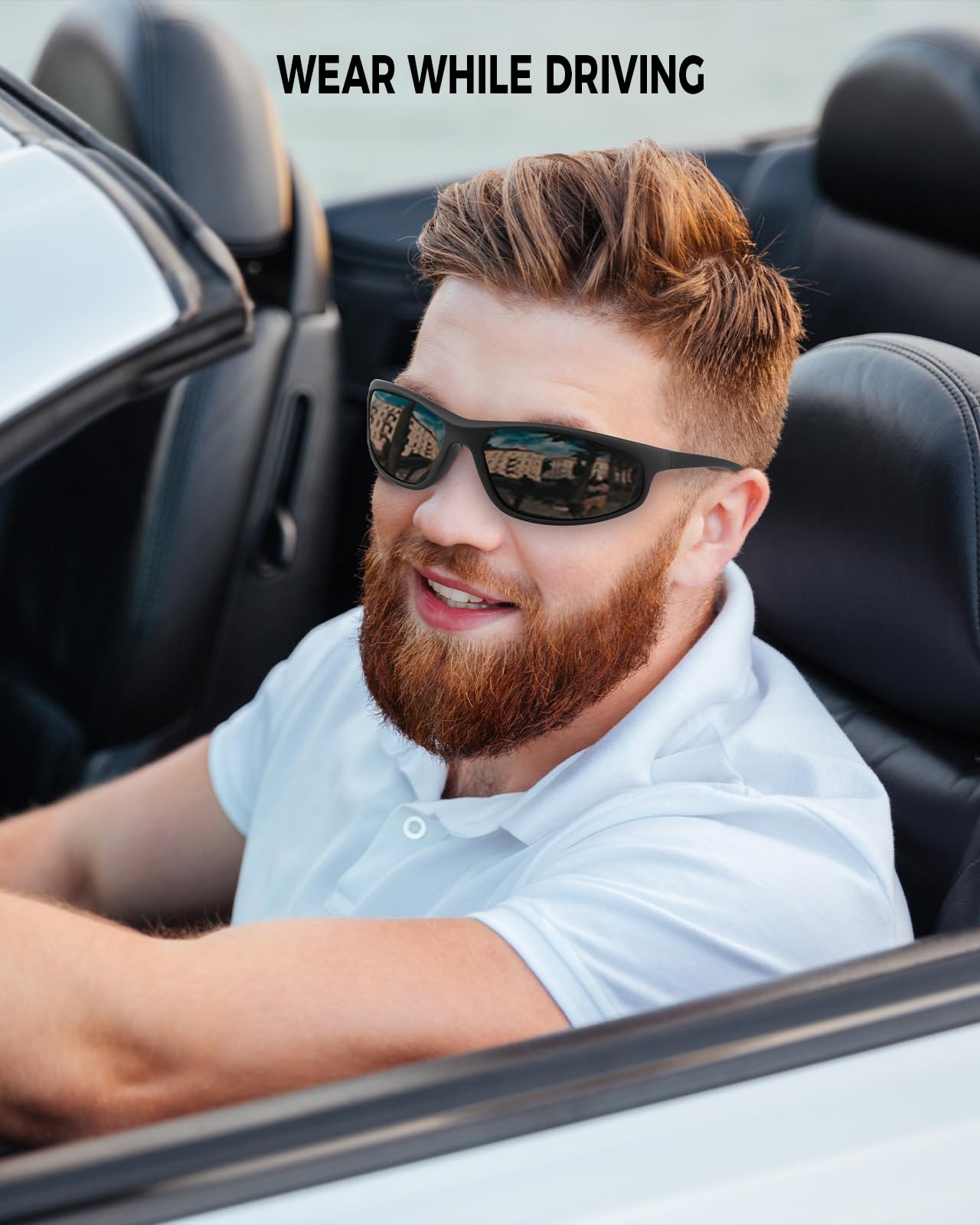 FIMOSON 2pcs Sports Sunglasses Men Polarized Sunglasses for Men and Women, Retro Sun Glasses Driving Fishing UV400 Protection