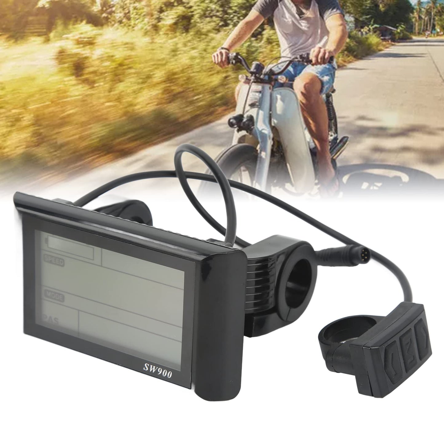 Electric LCD Display, Electric Scooter SW900 LCD Display Meter with Connector Electric LCD Display Meter for Electric Scooters