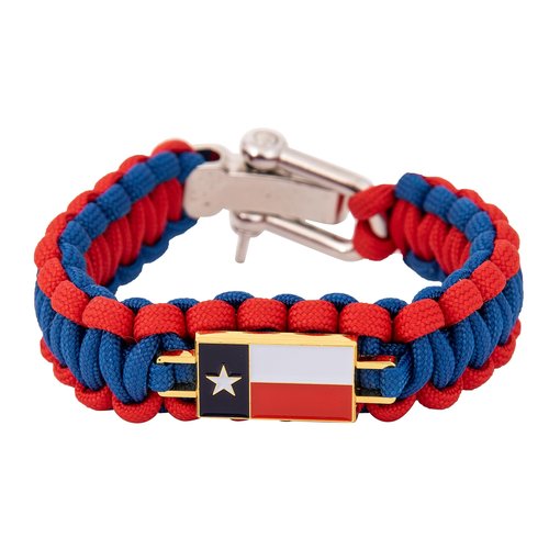 Desert Cactus Texas Flag Paracord Bracelet - Adjustable Size (Paracord)
