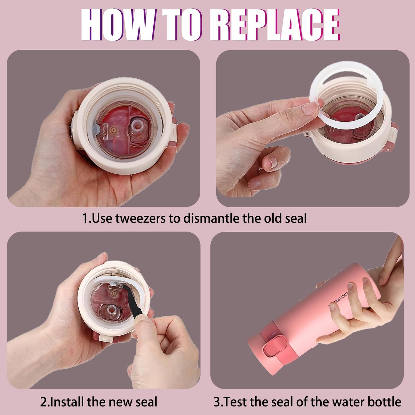 8 Pcs Replacement Gasket for Hydro Flask Wide Mouth Flip Lid Cap, for Hydro Gaskets Seals, Silicone Gasket O Ring for Water Bottle Lid, Rubber Seal Stoppers for Hydroflask Gasket Seal Rings+Tweezer