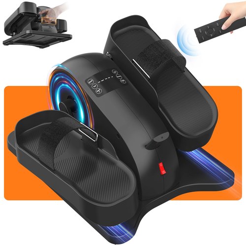 Ellipse Leg Exerciser As Seen On TV, Under Desk Elliptical with 12 Adjustable Speed Quiet & Portable Peddler Exerciser for Seniors with Remote Control Leg Exerciser While Sitting for Seniors