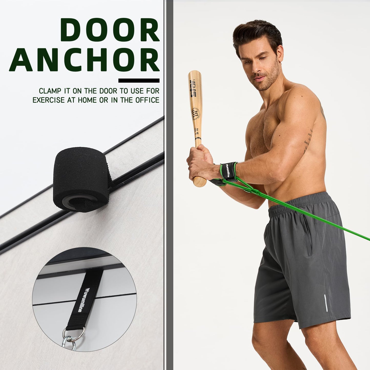 Baseball Softball Resistance Bands with Baseball Swing Trainer Band, Arm Strength Training Equipment Exercise for Flexibility and Throwing Velocity for Pitching Trainer with 5 Accessories(30lbs)