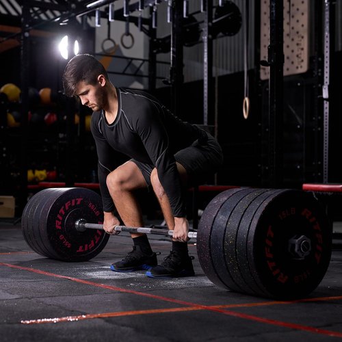 RitFit Bumper Plates, Colored Fleck-Rubber Weight Plates with Steel Insert, 2-inch Olympic Weight Plates for Weight Lifting and Strength Training,10LB Pair