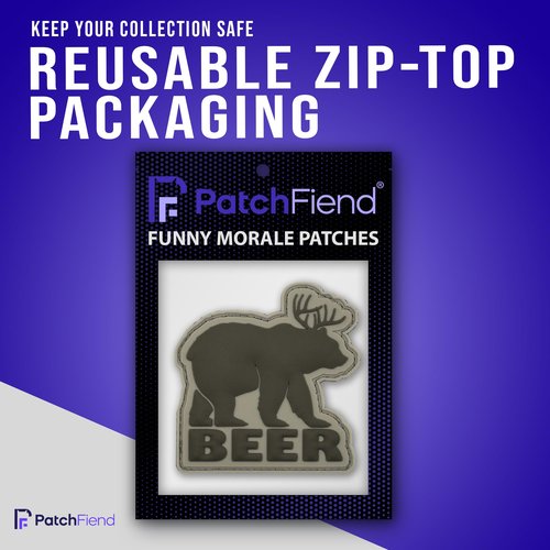 Bear/Deer Beer PVC Morale Patch - Funny Morale, Tactical, Military Patch - Patches, Military Patches - Perfect for Your Tactical Military Army Gear, Backpack, Cap, Vest