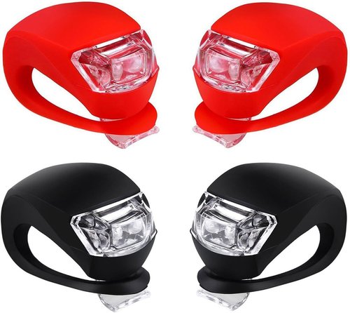Malker Bicycle Light Front and Rear Silicone LED Bike Light Set - Bike Headlight and Taillight,Waterproof & Safety Road,Mountain Bike Lights,Batteries Included