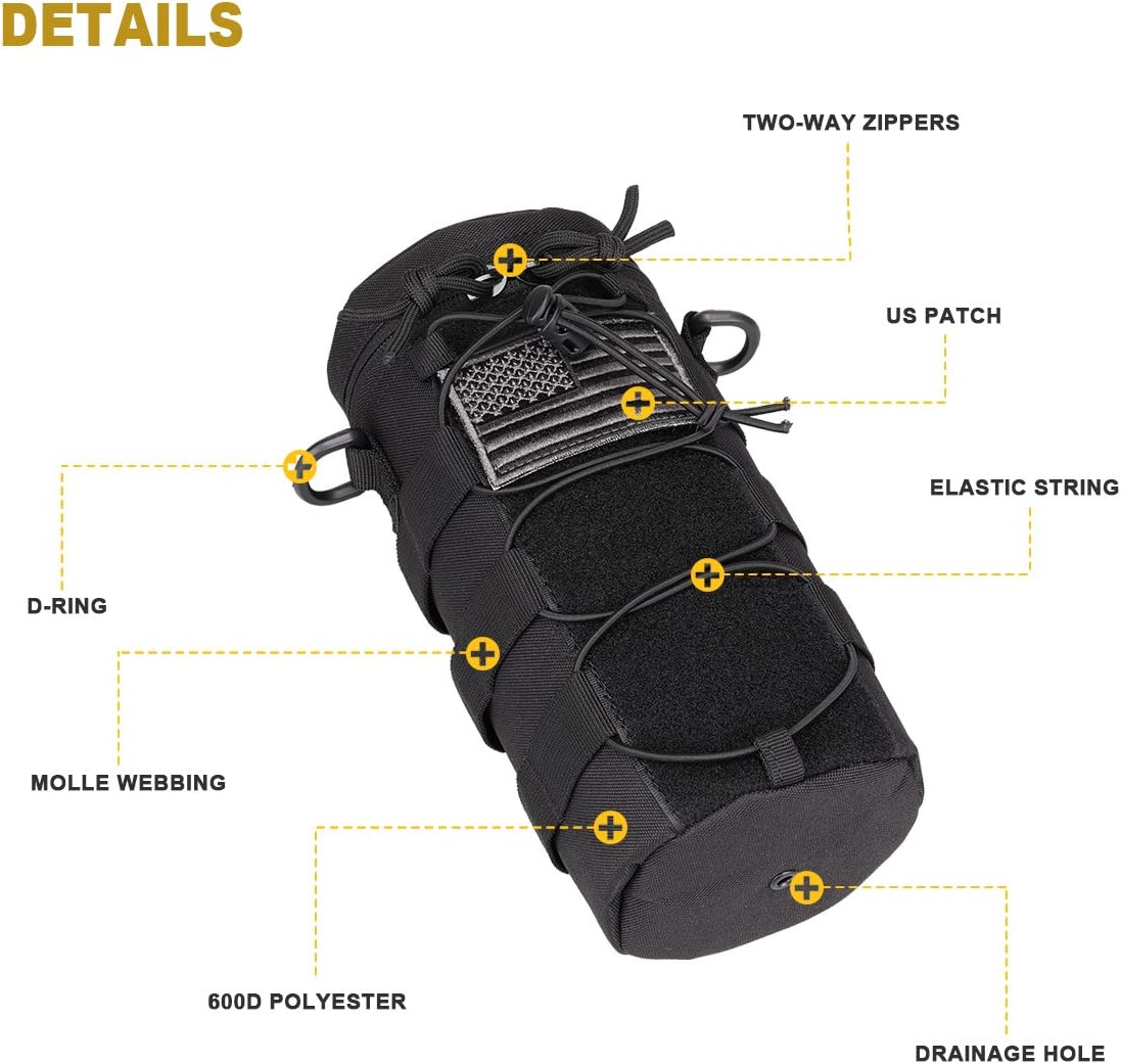 AMYIPO Water Bottle Pouch Molle Tactical Holder Storage Bag for 32oz Carrier