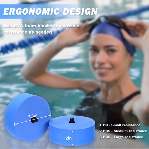 Hikeen Aquatic Exercise Dumbbells Water Dumbbell Pool Resistance Aquatic Fitness Barbells High-Density EVA Foam Pool Weights Dumbbells, for Water Aerobics Weight Loss (Blue)