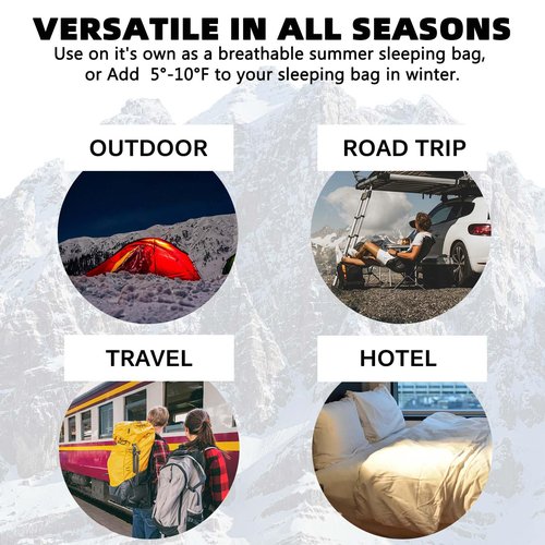 Frelaxy Ultralight Sleeping Bag Liner - Lighter & Compact, 3 Sizes Travel Sheets & Adult Sleep Sack, Comfy Breathable & Silky Soft for Backpacking, Hotel, Camping, Hostels (Gray, 27.5in x 84.6")