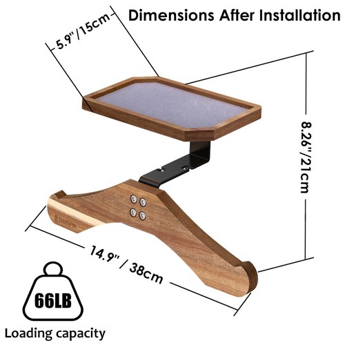 Tactical Vest Hanger- Solid Wood Tactical Gear Rack with Top Wooden Holder Tray for Walkie-Talkie,Earmuffs - Multifunction Tactical Gear Wall Mount for Motorcycle Football Skating Gear