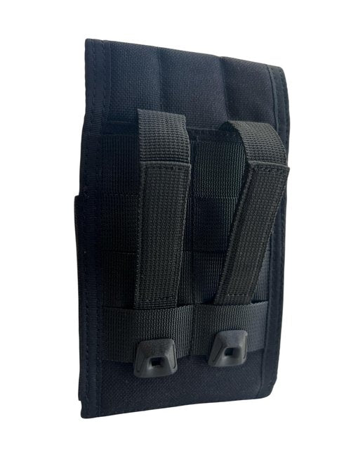 ESKI 1000D Cordura MOLLE Pouch Tactical Dual Phone Holder with Velcro Closure, Military-Grade Open-Top Phone Carrier for Belt Backpack Fits 6.7" cellphones or Cellphone+Power Bank