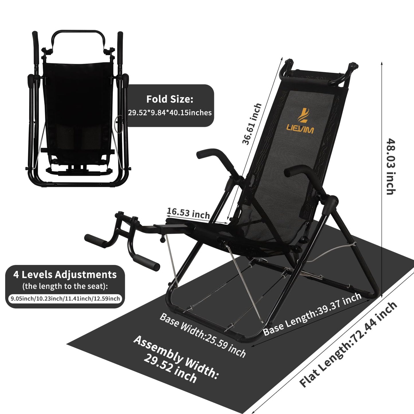LIEVIM Abdominal Exerciser Chair for Home Gym, Ab Fitness Equipment with Full Body Building and Workout, for Sit Up, Inversion Training, Muscle Strengthening and Back Relief