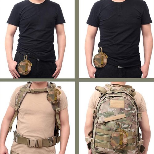 Small EDC Pouch Bag Molle Tactical Wallet, Accessories, Coin Purse, Key Case, Keychain Pouch, Earphone Case, Military Gear Waterproof (CP Camo 2pcs)