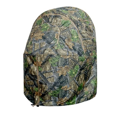 See-Through Hunting Ground Blind with Built-in Chair for Deer Hunting - 1 Person Pop-Up Camouflage Tent