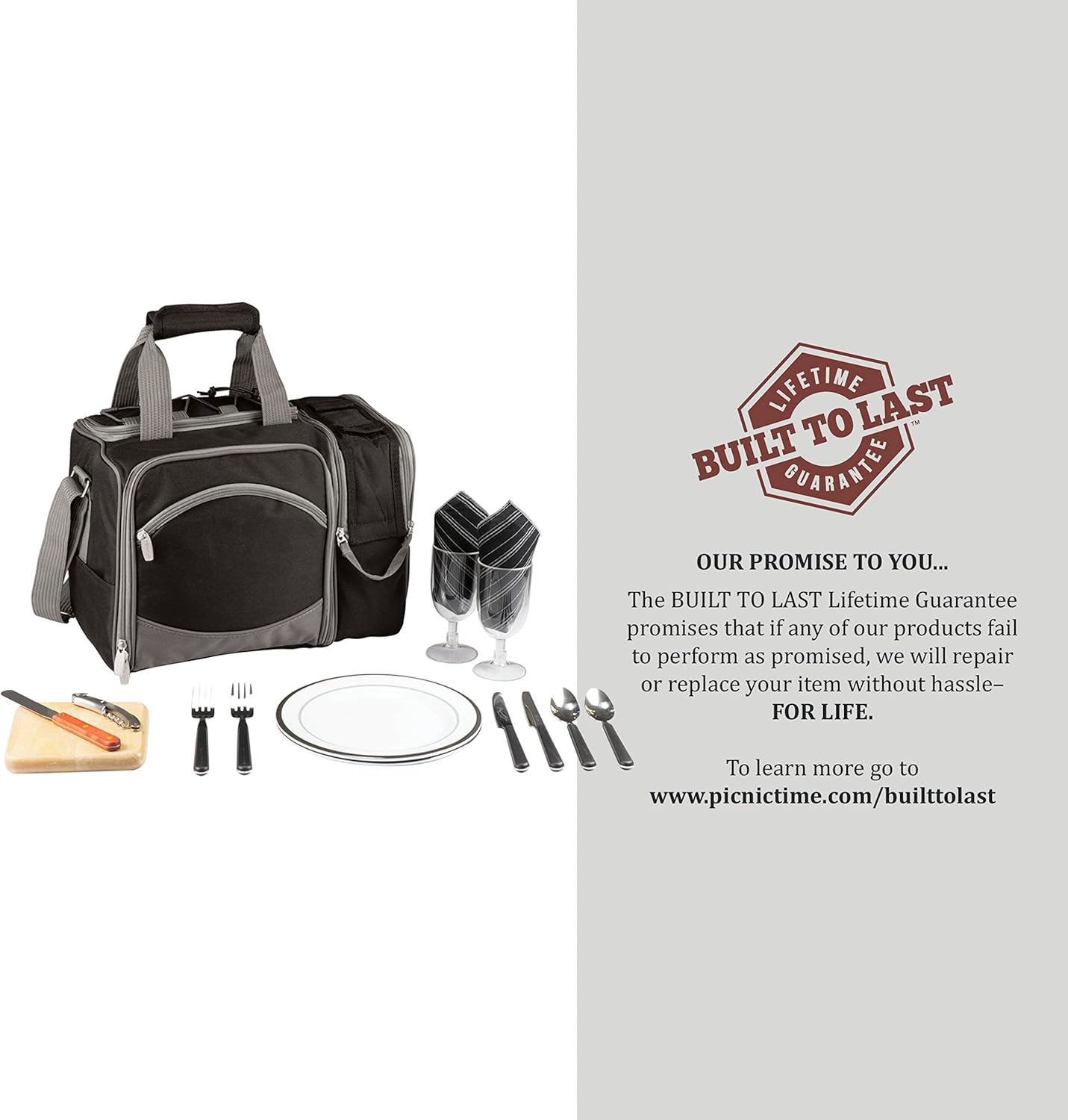 NCAA Malibu Cooler Picnic Basket - Insulated Tote with Complete Picnic Set