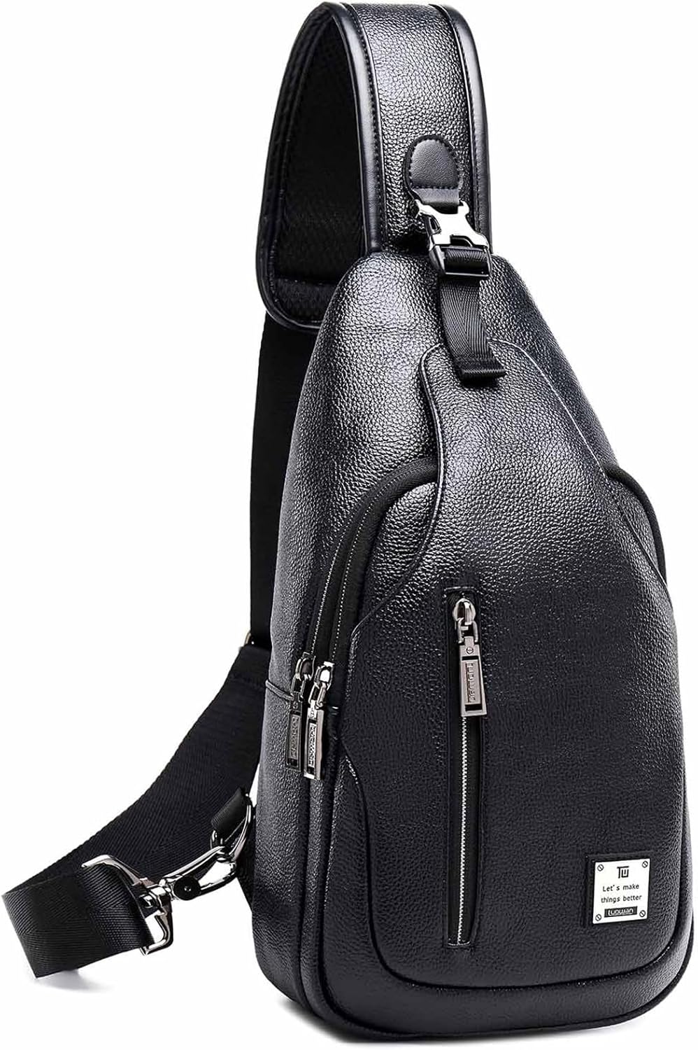 Small Sling Bag Crossbody Backpack Over the Shoulder Bag for Men Women Travel Outdoors, Lightweight Chest Pack (Small, Black)
